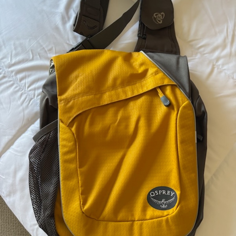 Osprey Sling Backpack Mustard Yellow Gray Crossbody Daypack Travel Hiking